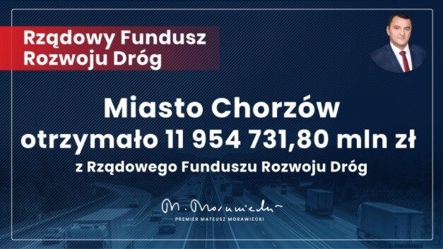 Chorzów otrzymał 12 mln zł na realizację inwestycji drogowych