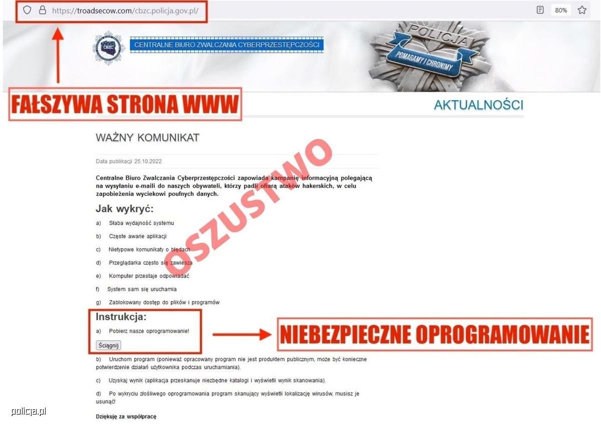 Cyberprzest&#281;pcy podszywaj&#261; si&#281; pod CBZC