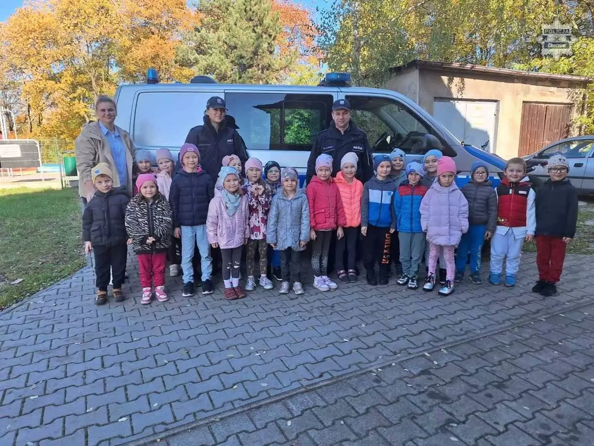 Wizyta policjantów w przedszkolu / fot. KMP Chorzów