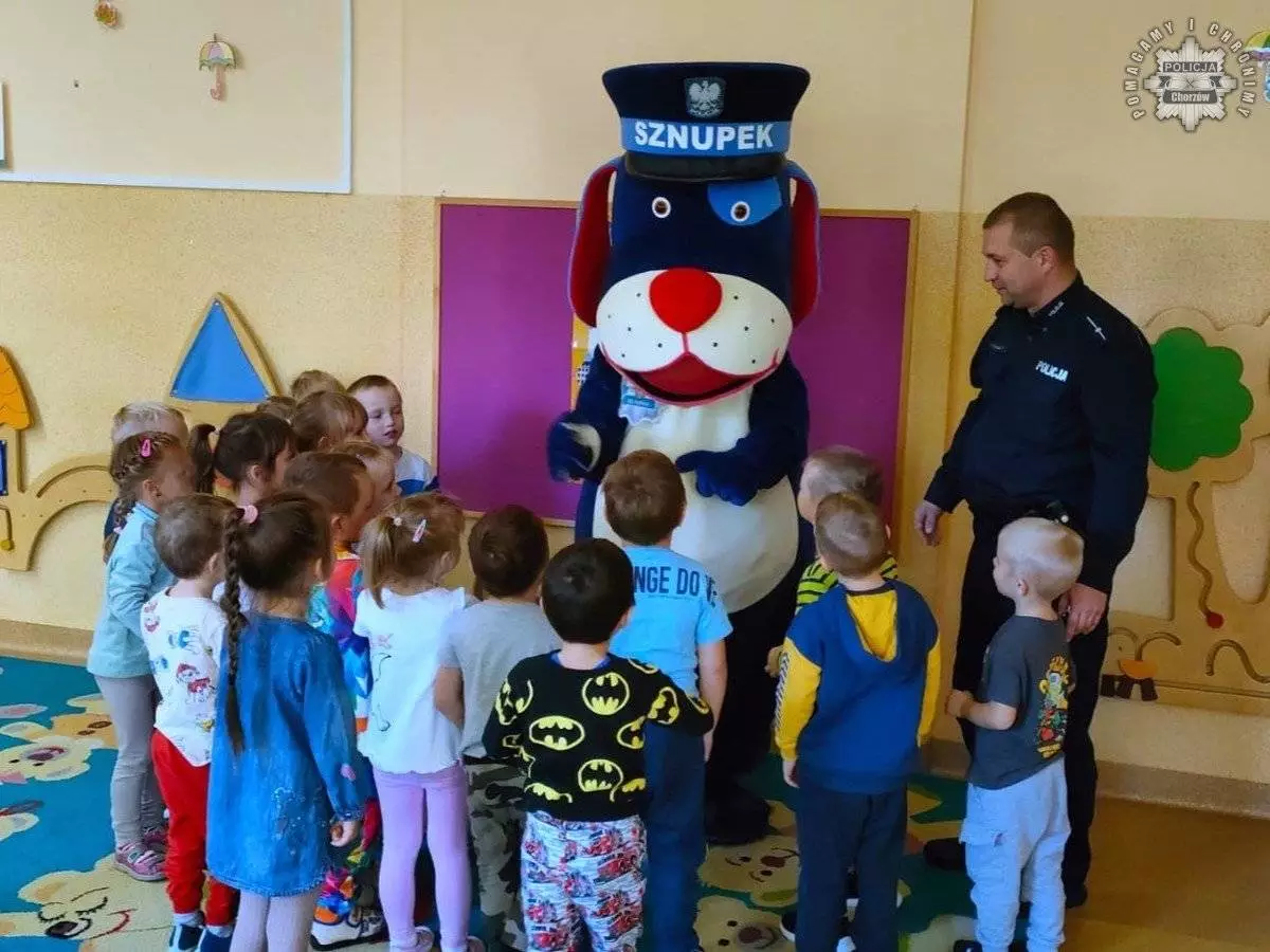 Wizyta policjantów w przedszkolu / fot. KMP Chorzów