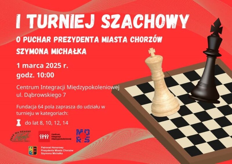 I Turniej o Puchar Prezydenta Miasta Chorzów w Szachach już w marcu