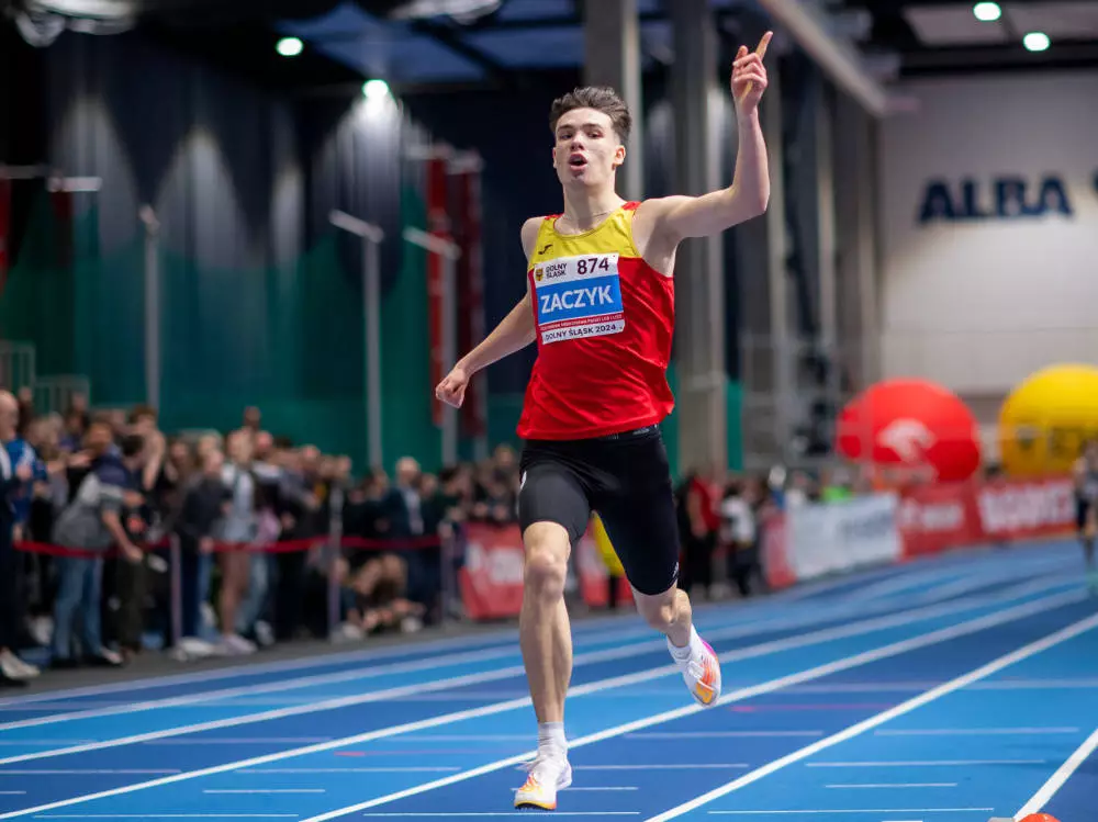 Łukasz Zaczyk mistrzem Polski U18 w biegu na 600 m / fot. Tomasz Kasjaniuk