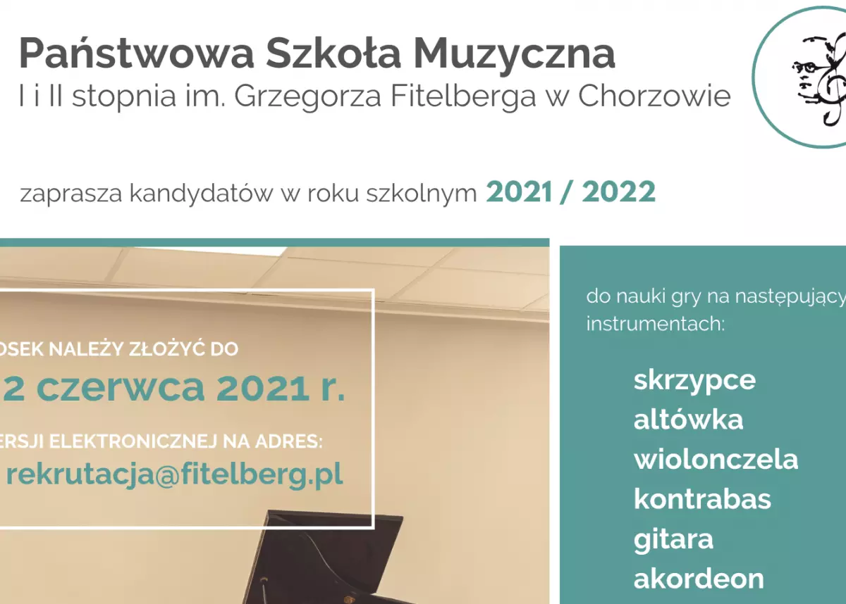 Rekrutacja w Pa&#324;stwowej Szkole Muzycznej I i II st. im. Grzegorza Fitelberga w Chorzowie